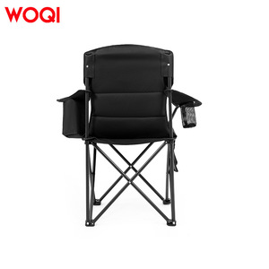 Silla plegable Woqi con estructura de hierro, respaldo alto, portátil, para exteriores, para camping, jardín, balcón, negra, 45X45X92cm - Product Image 1