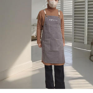 Di alta qualità in tela riutilizzabile bavaglino resistente alle macchie da cucina <span class=keywords><strong>per</strong></span> Nail Art latte tè parrucchiere Logo ricamato - Product Image 4