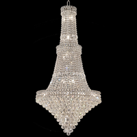 Lustre en cristal multicouche de luxe pour la décoration intérieure, lampes LED contemporaines, éclairage de salle de banquet, chrome
