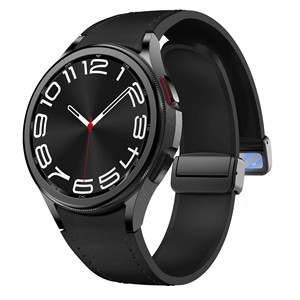 Bracelet de montre compatible avec Samsung <span class=keywords><strong>Watch7</strong></span>, bracelet en cuir et silicone Watch654, boucle magnétique pliable, bracelet de montre de 20 mm - Product Image 1