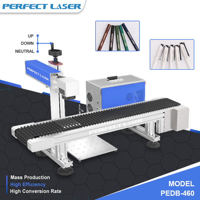 Perfect Laser Pen Fiber Laser Marking Engraving Machine With Conveyor Belt Fiber Laser Power 20W 30W 50W 100W for Metal