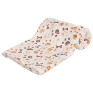 Couverture pour animaux de compagnie Lingo 100 x 75 cm, blanche beige, en polaire douce, pour chien et chat - Product Image 1