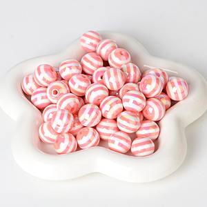 16mm <b>Acrylic</b> rainbow Macaron Striped Contrast Color <b>Bead</b> DIY Beaded Bracelet Necklace Mobile Phone Chain Accessory Wholesale - Product Image 6