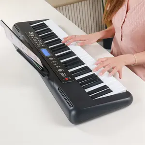 Teclado eletrônico BD Music portátil com 61 teclas e alto-falantes embutidos para iniciantes em música