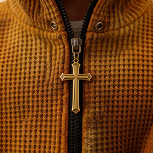 Sudadera con capucha para hombre, personalizada, de algodón, térmica, extragrande, de alto gramaje, con cremallera, de punto gofrado, lisa, estilo vintage, desgastada y con lavado ácido - Product Image 4