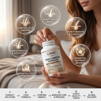 Capsules de complexe capillaire à la kératine et aux peptides de collagène, non-OGM, halal, OEM, ODM, marque privée, vitalité, qualité supérieure, complément alimentaire