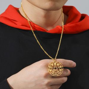 マイシェイプ ムーンフェイズ ペンタグラムペンダント ウィッカン ペイガン マジック アミュレット ステンレススチールチャーム ジュエリー製作用 - Product Image 3