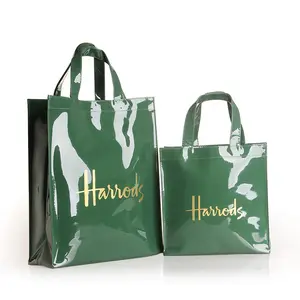 Womens Harrods green Small Logo Shopper Bag