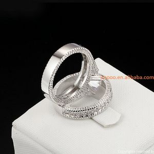 Cincin Janji Harga Pabrik, Cincin Pertunangan Zirkon, Cincin Kawin untuk Wanita Pria, Perhiasan Pesta, Harga Satu Pasang - Product Image 2