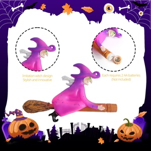 Velas flotantes sin llama <span class=keywords><strong>con</strong></span> <span class=keywords><strong>bruja</strong></span> <span class=keywords><strong>volando</strong></span> en escobas colgante <span class=keywords><strong>bruja</strong></span> luz voladora decoración de luz flotante de Halloween - Product Image 3