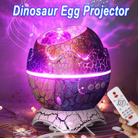 Projecteur d'étoiles LED USB moderne pour chambre d'enfant et adulte, en forme d'œuf de dinosaure, avec haut-parleur Bluetooth et veilleuse à ondes océaniques