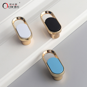 Oukali Modern Luxury Furniture Cabinet Handle Kitchen Bathroom <strong>Knobs</strong> Drawer Dresser Zinc <strong>Gold</strong> Pull Handles - Product Image 3