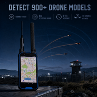 Système de détection de drones portable CH09 Pro 658g 100MHz-6GHz 900+ Drones 2-3km Localisateur FPV RID ID