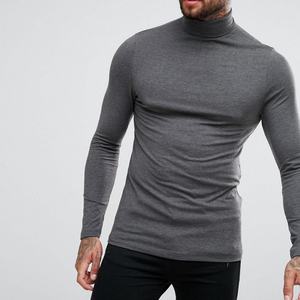Wholesale Men Long Sleeve <b>Muscle</b> Slim <b>Fit</b> <b>T</b>-<b>shirts</b> in Bulk Custom Printing Turtleneck Plain <b>T</b>-<b>shirts</b> Man Tee Winter Garments - Product Image 2