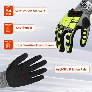 Guantes de Trabajo Antimpacto de TPR y Resistentes al Corte Nivel 4 de HPPE en Oferta con Guantes de Seguridad Mecánica - Product Image 2