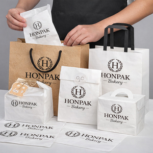 Sacchetto di Carta Kraft Personalizzato <span class=keywords><strong>per</strong></span> Asporto di Fast Food, Pasticceria, Torte, Dessert e Pane <span class=keywords><strong>per</strong></span> Ristoranti - Product Image 2