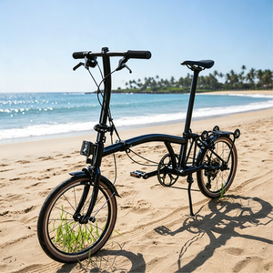 Vélo pliant en fibre de carbone ultra-léger 6,5 kg, guidon 16 pouces, 7 vitesses, frein C, pour hommes et femmes, <span class=keywords><strong>pliable</strong></span> en trois, entièrement amorti - Product Image 3