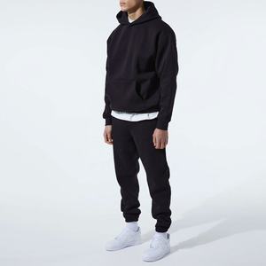 Muestra gratis personalizada 80% Algodón 20% poliéster Sudadera con capucha de gran tamaño Streetwear hombro caído liso grueso polar bordado en blanco - Product Image 3