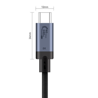 Cable USB4 Tipo C a Tipo C de Función Completa, Transferencia de Datos de 40 Gbps, Carga Rápida PD de 240 W, Cable de Pantalla de Video de 8K a 60 Hz