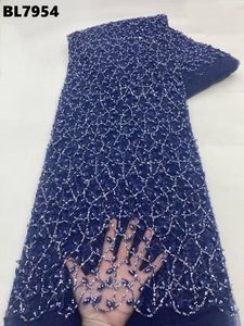 エレガントなマゼンタビーズ3D刺繍レース生地スパンコールメッシュ女の子用ウェディングまたは複雑なパターンのプロムブライダルドレス - Product Image 5