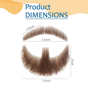 Barba de Cabra Realista, 100% Cabello Humano, Color Marrón, para Disfraces de Halloween, Maquillaje Masculino, Entretenimiento/Teatro/Fiesta/Película - Product Image 3