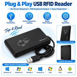 Lecteur RFID USB 125 kHz personnalisé OEM ODM, compatible ISO 14443A, lecteur de carte intelligente EM4100, lecture rapide pour système de stationnement et accès aux portes - Product Image 3