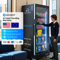 Máquina Expendedora Inteligente GRABOT Elite con IA Avanzada, Panel de Control Remoto, Seguimiento de Rendimiento, Capacidad de 647L, Cuerpo de Vidrio Templado