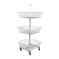 Multifonction multicouche Largement utilisé Offre Spéciale le commerce de détail présentoir multi-sol pour magasin présentoir en fil métallique avec roues