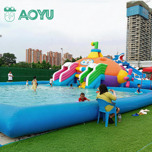 AOYU Équipement de divertissement aquatique commercial de grande taille, toboggan de piscine, parc aquatique gonflable, château gonflable pour enfants - Product Image 1