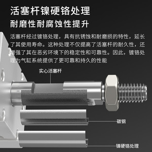 กระบอกสูบติดตั้งแบบฟรีเม้าท์ Xinde รุ่น CDU25 50D เคลือบแข็งแบบอะโนไดซ์ สำหรับสภาพแวดล้อมที่รุนแรง - Product Image 4