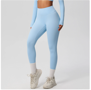 Women's Eco-Friendly Polyester Seamless Yoga Set Short Sleeve Top High Waist Ruched Butt <b>Scrunch</b> <b>Leggings</b> Gym Fitness Outfit - Product Image 5