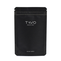 Sachet Doypack en papier kraft biodégradable imperméable imprimé sur mesure avec fermeture éclair en plastique, sac en mylar noir avec logo