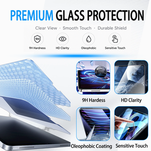 Custom <b>Screen</b> <b>Protector</b> Tempered Glass with Easy Applicator for iPhone 14-18 Pro Easy Installation Kit Dust-Free Tray Glass Film - Product Image 5