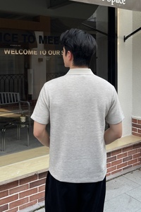 เสื้อโปโลถักคลาสสิกสำหรับผู้ชาย ผ้าโพลีเอสเตอร์ เรยอน สแปนเด็กซ์ ระบายอากาศได้ดี แขนสั้น คอปก เหมาะสำหรับฤดูร้อน สไตล์ลำลองทางธุรกิจ - Product Image 4