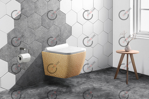 Inodoros de cerámica sin borde para montaje en pared, sanitarios de color chino para niña, inodoro suspendido en la pared - Product Image 3