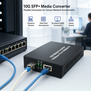 Convertisseur de média multi-réaux 10G avec <span class=keywords><strong>prise</strong></span> SFP et port <span class=keywords><strong>RJ45</strong></span>, boîtier métallique, convertisseur de média réseau <span class=keywords><strong>fibre</strong></span> optique, compatible OEM - Product Image 4