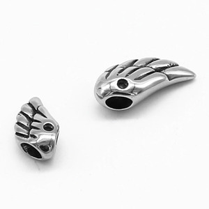 yunnique Stainless Steel Feather <b>Spacer</b> Beads Small Size For Bracelet Making Vintage Distressed Metal Jewelry Accessories - Product Image 3