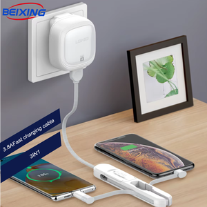 สาย USB <span class=keywords><strong>3</strong></span> in 1พร้อมขั้วต่อ<span class=keywords><strong>3</strong></span>.8A สายชาร์จข้อมูลอย่างรวดเร็ว D000070สายชาร์จโทรศัพท์มือถือ - Product Image 3