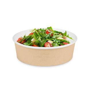 Bol alimentaire rond en papier kraft de qualité supérieure 620, empilable, scellable, résistant à la graisse, pour produits chauds et froids, logo personnalisé - Product Image 1