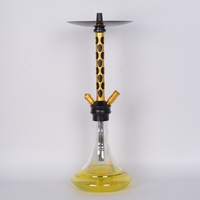 Ensemble de narguilé Shisha perforé multicolore au design unique Tige moderne en alliage d'aluminium avec base en verre technique givré