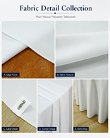 Manteles de Poliéster Premium Tejidos, Impermeables, Ecológicos y Personalizables para Eventos, Rectangulares, Lavables, para Bodas
