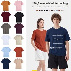 Camiseta de Hombre de Mezcla de Algodón Sorona, 190 g/m², Secado Rápido, Camiseta de Playa, Logotipo Personalizado Impreso y Bordado, Talla Grande 6XL, Camiseta de Verano - Product Image 1
