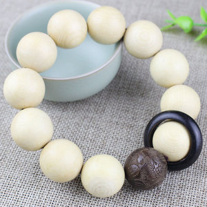 Pulsera de madera de ciprés con forma de bola, pulida, unisex, joyería para ceremonias religiosas, coleccionable - Product Image 3