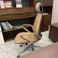Nouvelle conception de chaise de bureau de direction de luxe confortable en cuir véritable à dossier haut pivotant pour usage commercial