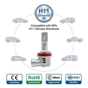 Ampoules de phares LED S2P H11 <span class=keywords><strong>9012</strong></span> HIR2, luminosité 500 % supérieure, 6500K, H11 H8 H7, phares LED de voiture avec ventilateur de refroidissement Canbus pour BMW pour Vios - Product Image 4