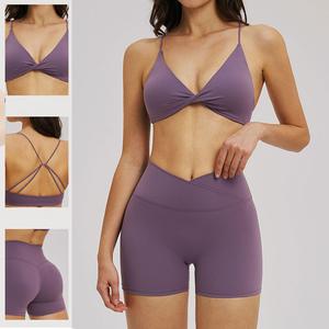 Top Deportivo para Mujer, de Secado Rápido, Acolchado, Transpirable, Elástico en Cuatro Direcciones, para Yoga y Gimnasio, con Tirantes Delgados, Cuello en V, Cintura Alta - Product Image 1