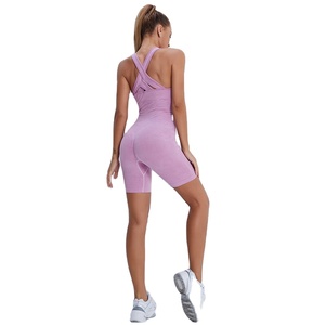 Body sans couture Tie Dye pour femme Fitness Yoga Camo Jumpsuit Rompers Combishorts Print Wholesaler Tights One Piece - Product Image 5