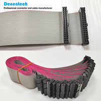 Cable Plano Denentech IDC de 2x10 Pines (20P) de 1.27mm con Conector Macho y Hembra para Cableado Electrónico