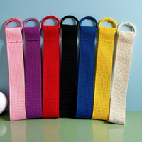 Porte-clés coloré avec boucle à ressort, sangle en toile de polyester, cordon anti-perte pour gobelet d'eau