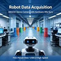 Modul Kamera Pengumpul Data AR0234 2MP Global Shutter Binocular 200 °   Kamera Stereo IMU USB 3.2 60FPS Sudut Lebar untuk Robotika